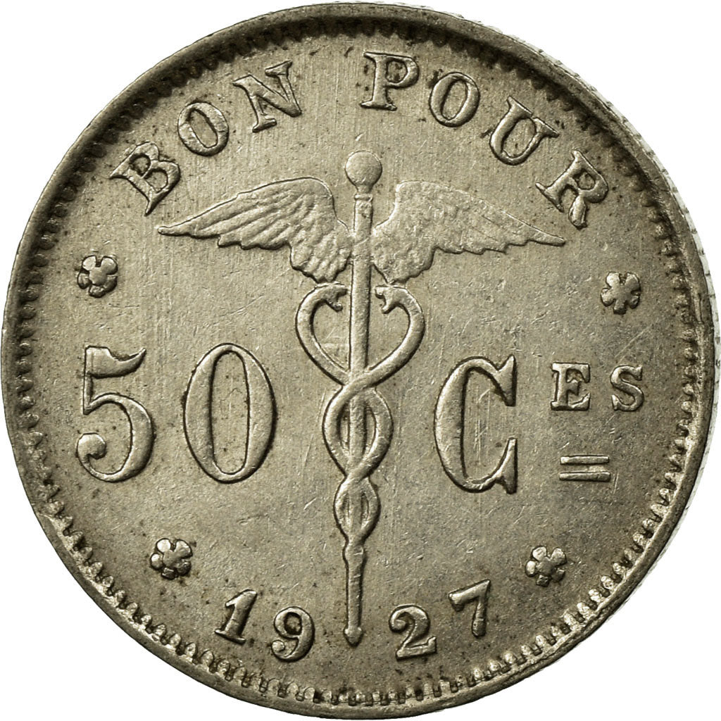Coin, Belgium, 50 Centimes, 1927, EF(40-45), Nickel, KM:87