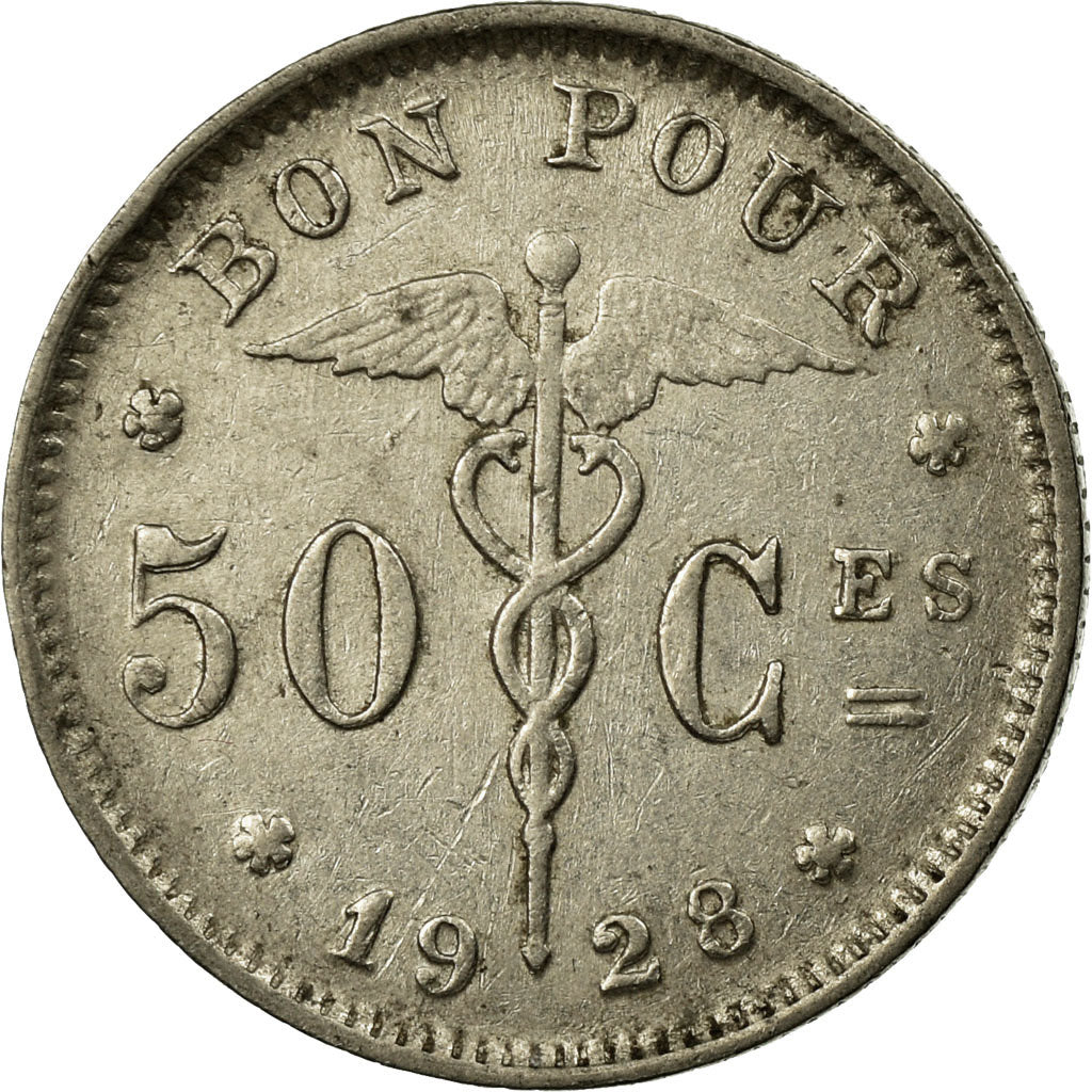 Coin, Belgium, 50 Centimes, 1928, EF(40-45), Nickel, KM:87