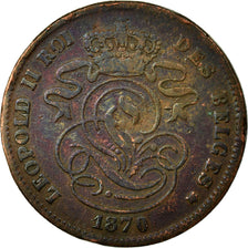 Coin, Belgium, Leopold II, 2 Centimes, 1870, VF(20-25), Copper, KM:35.1