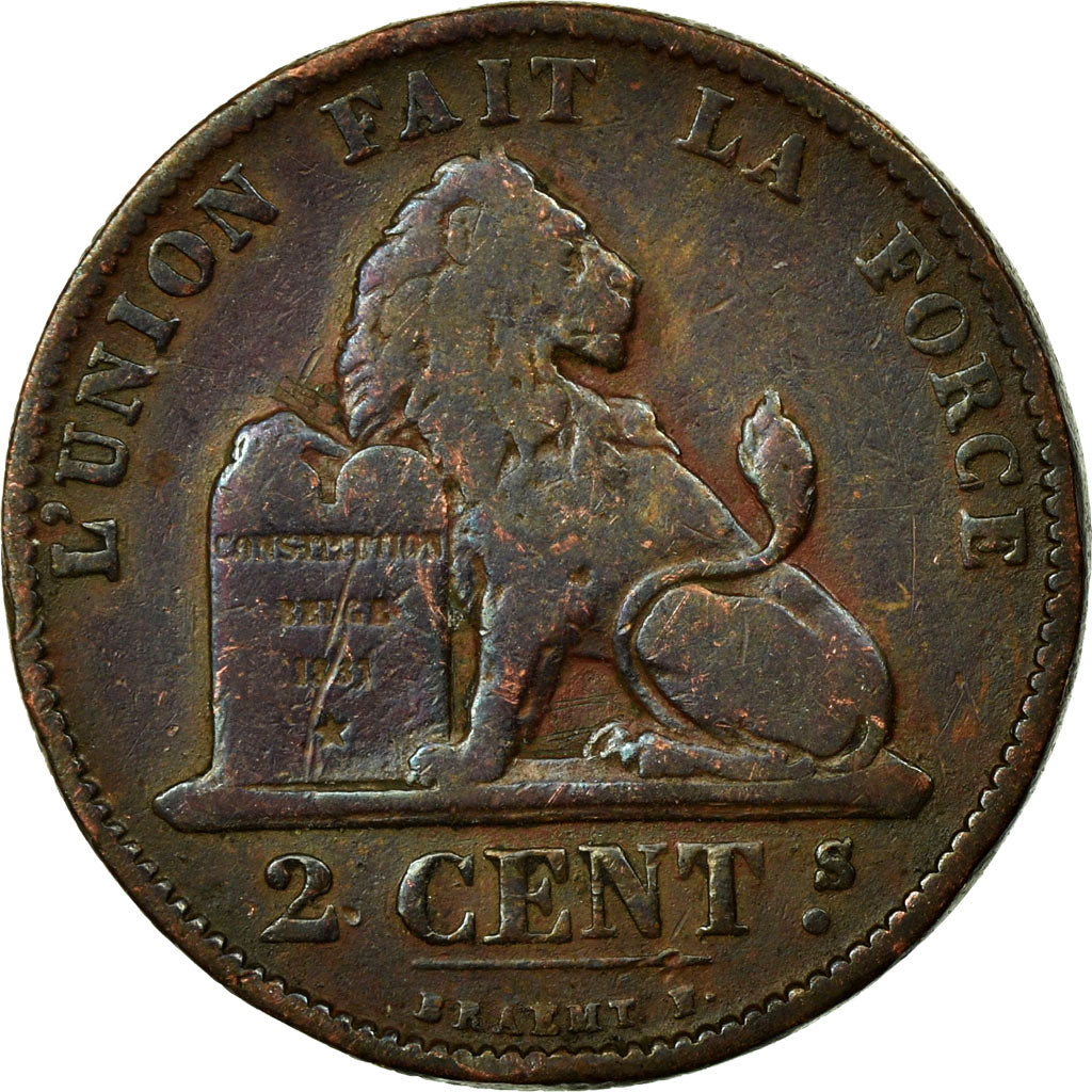 Coin, Belgium, Leopold II, 2 Centimes, 1870, VF(20-25), Copper, KM:35.1