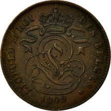 Coin, Belgium, Leopold II, 2 Centimes, 1909, VF(30-35), Copper, KM:35.1