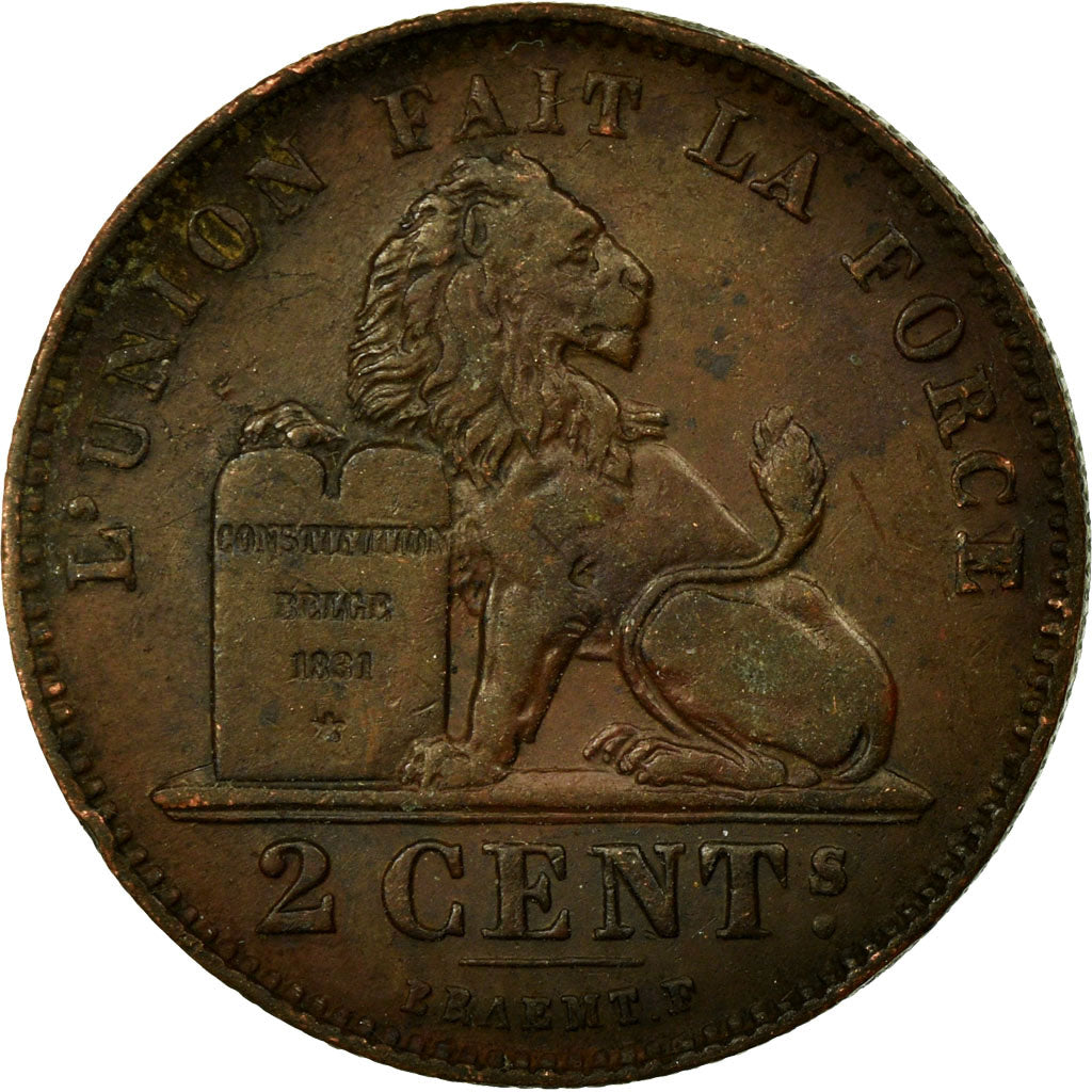 Coin, Belgium, Leopold II, 2 Centimes, 1909, VF(30-35), Copper, KM:35.1