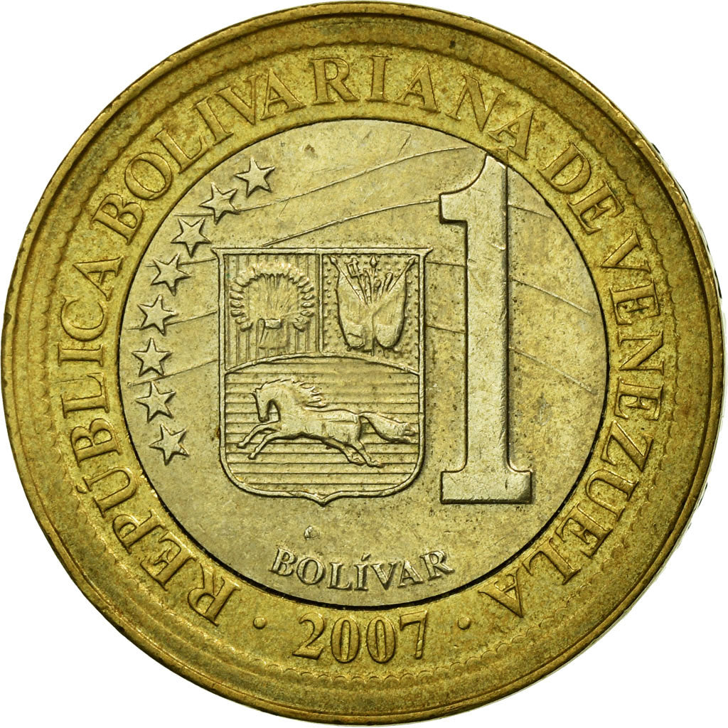 Coin, Venezuela, Bolivar, 2007, Maracay, EF(40-45), Bi-Metallic, KM:93