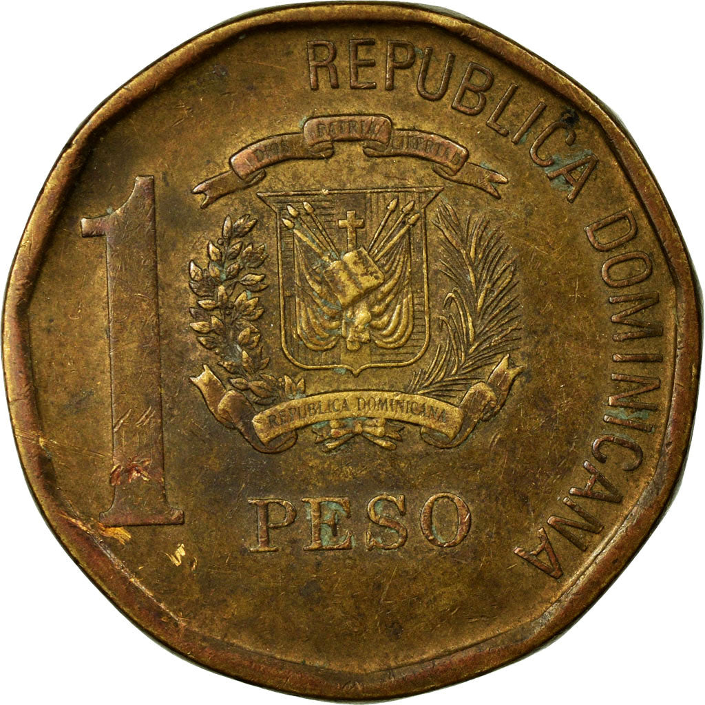 Coin, Dominican Republic, Peso, 2008, VF(30-35), Brass, KM:80.2