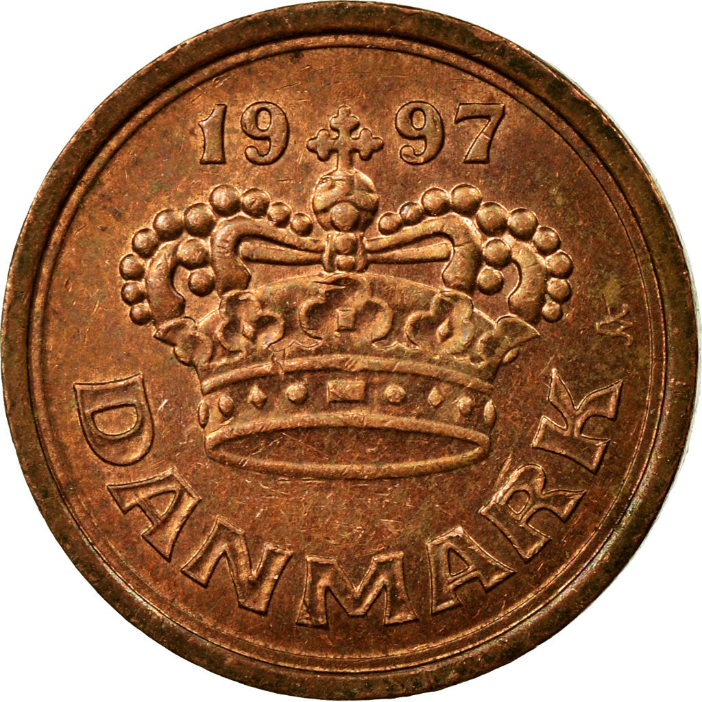 Coin, Denmark, Margrethe II, 25 Öre, 1997, EF(40-45), Bronze, KM:868.1