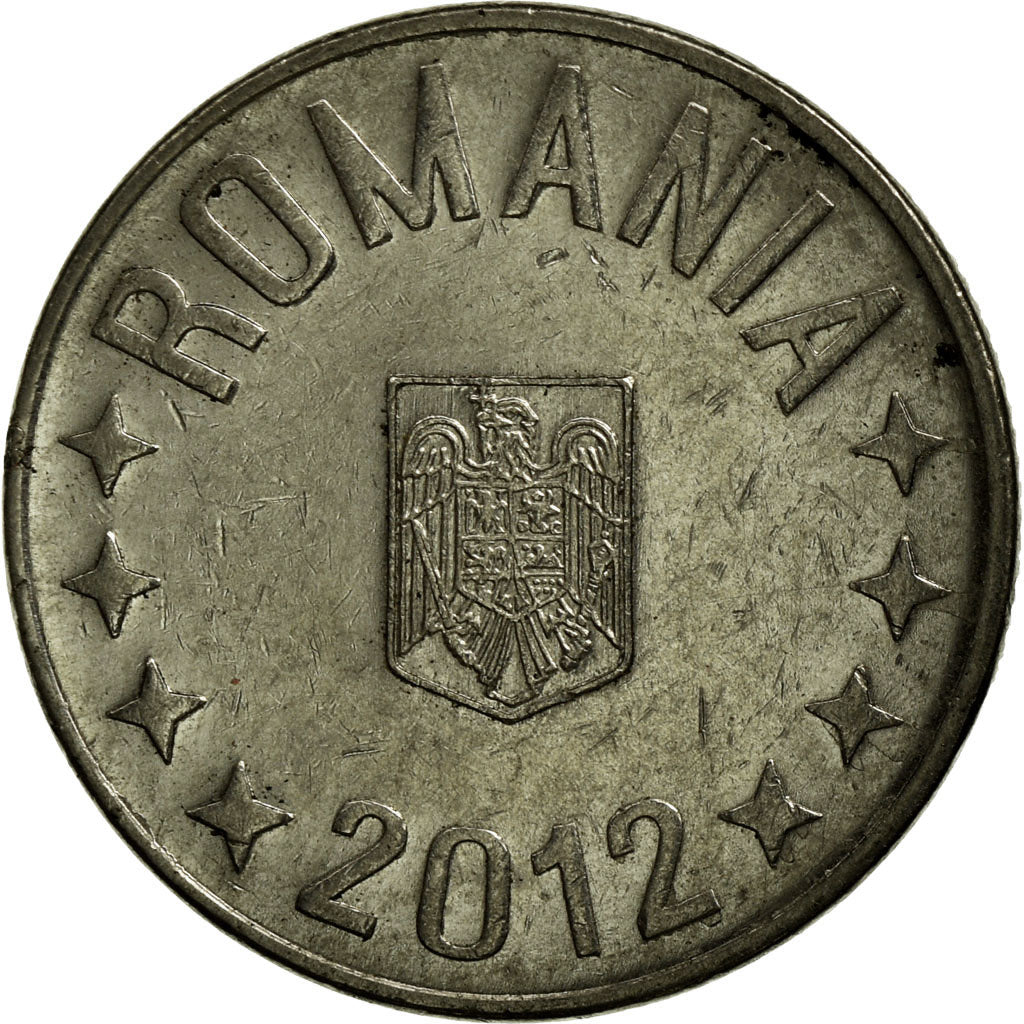 Moneta, Romania, 10 Bani, 2012, Bucharest, BB, Acciaio placcato nichel, KM:191