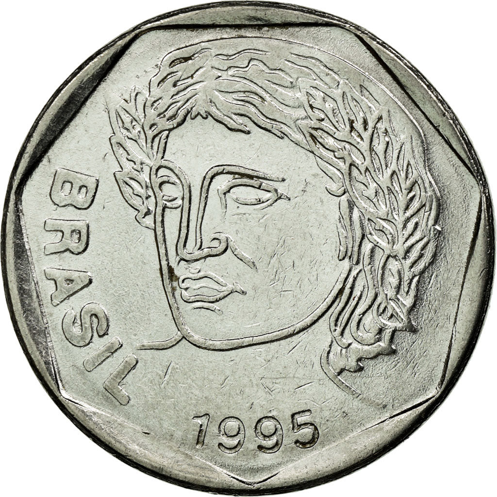 Coin, Brazil, 25 Centavos, 1995, EF(40-45), Stainless Steel, KM:634