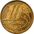 Moneda, Brasil, 10 Centavos, 2012, MBC, Bronce chapado en acero, KM:649.2