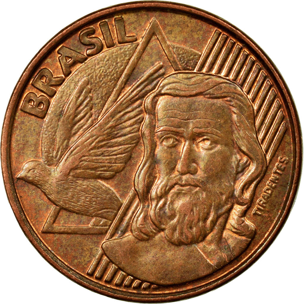 Moneda, Brasil, 5 Centavos, 2005, MBC, Cobre chapado en acero, KM:648