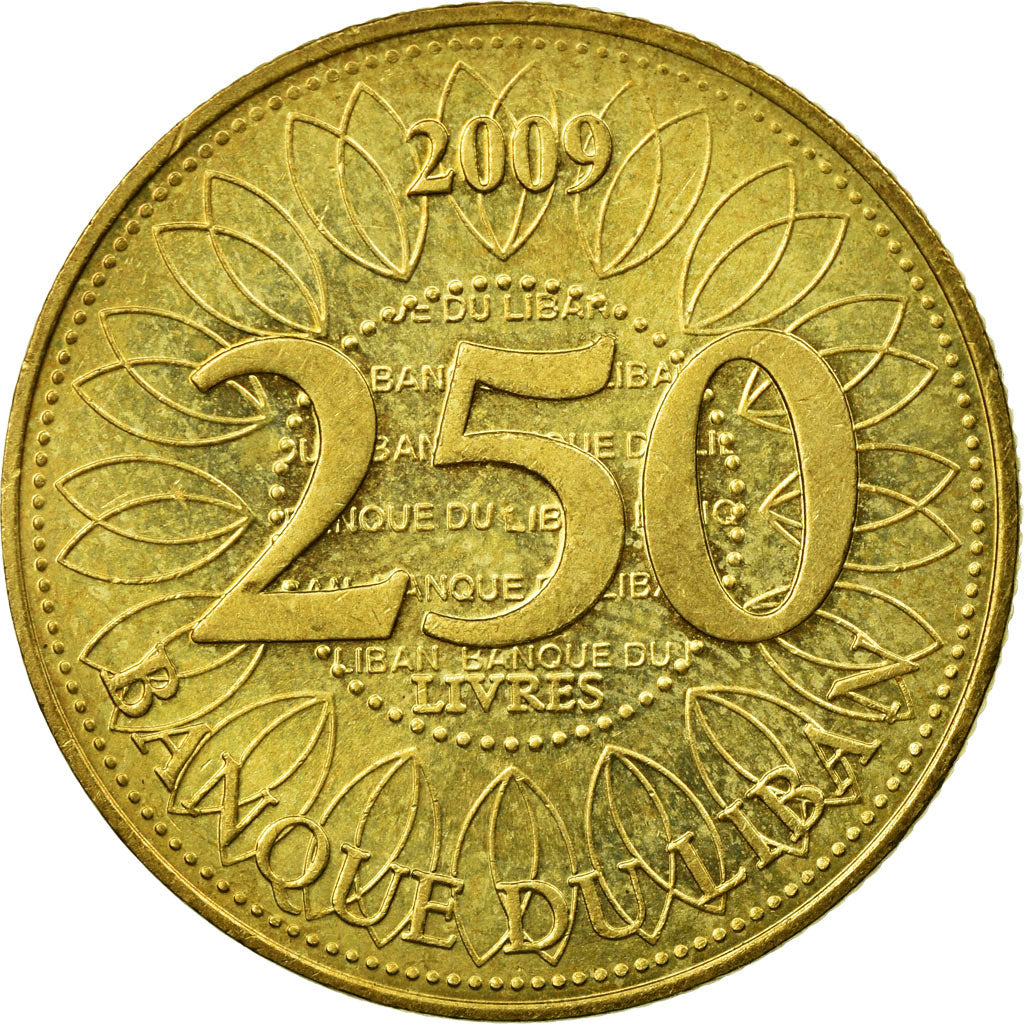 Coin, Lebanon, 250 Livres, 2009, EF(40-45), Aluminum-Bronze, KM:36