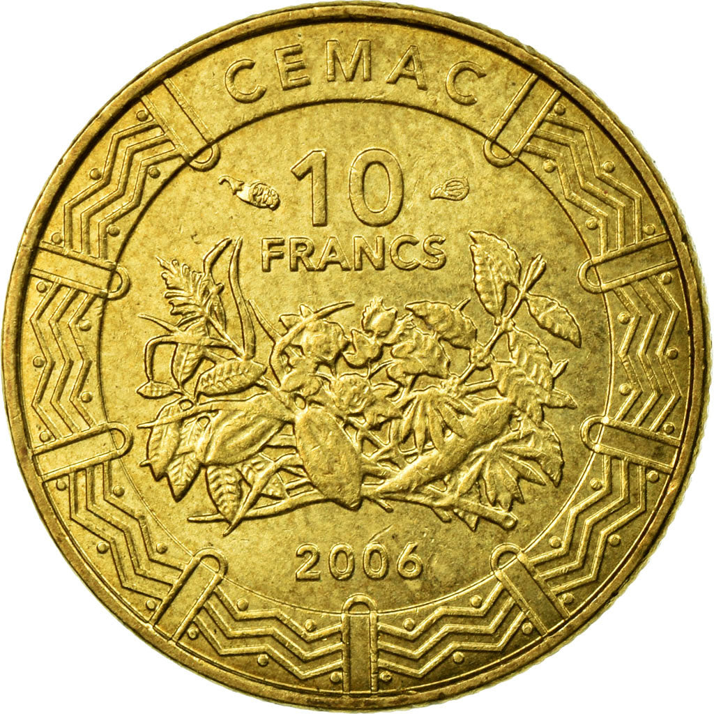 Monnaie, États de l'Afrique centrale, 10 Francs, 2006, Paris, TTB, Laiton