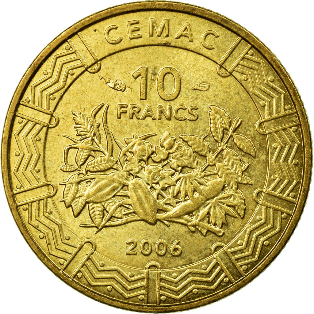 Monnaie, États de l'Afrique centrale, 10 Francs, 2006, Paris, TTB, Laiton