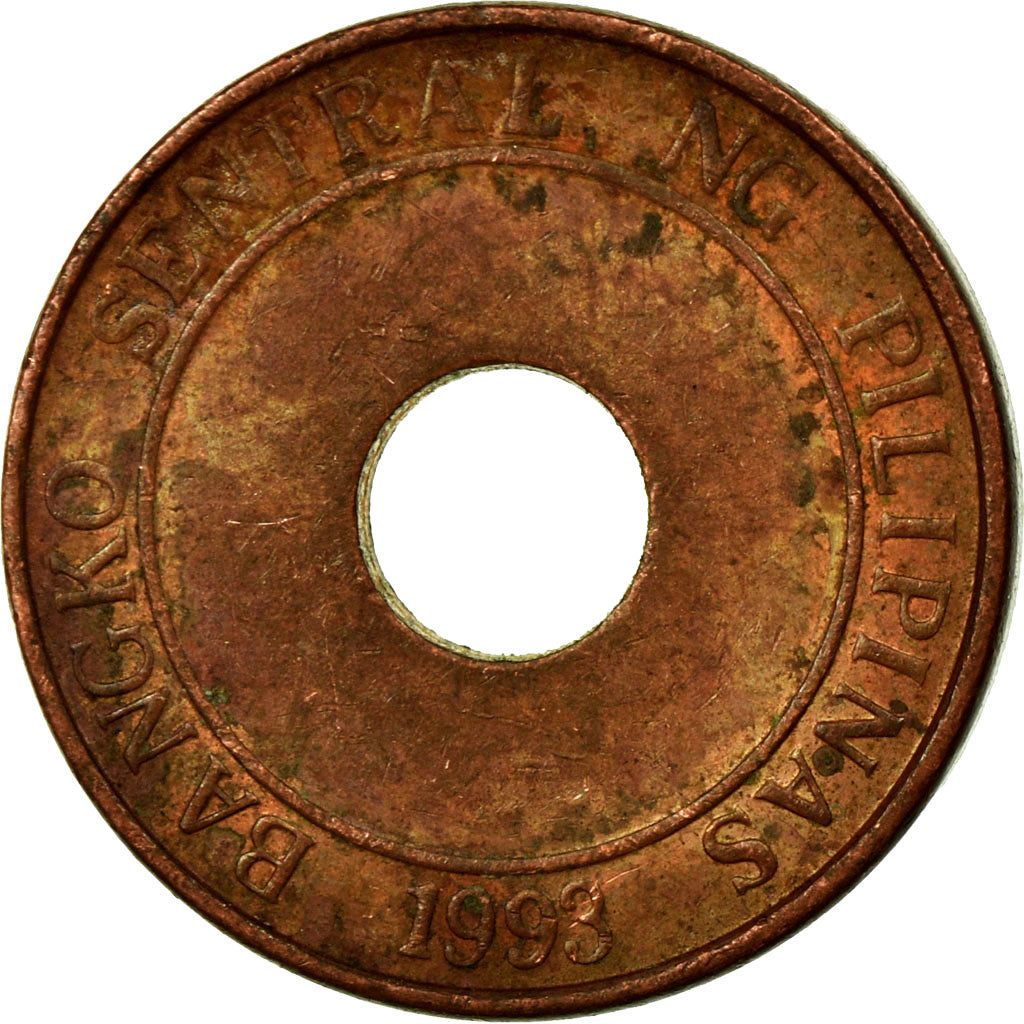 Coin, Philippines, 5 Piso, 1993, EF(40-45), Nickel-brass, KM:259