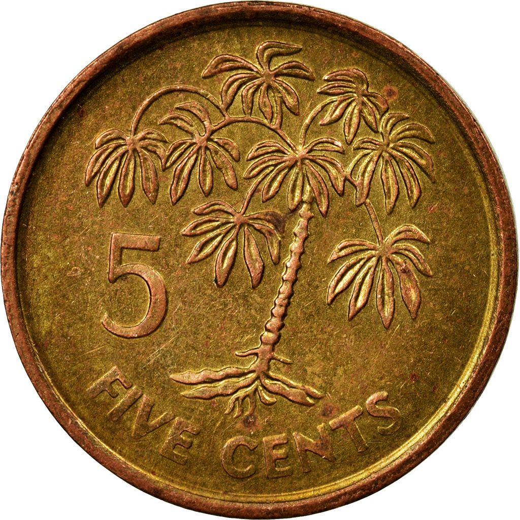 Coin, Seychelles, 5 Cents, 2010, Pobjoy Mint, EF(40-45), Brass plated steel