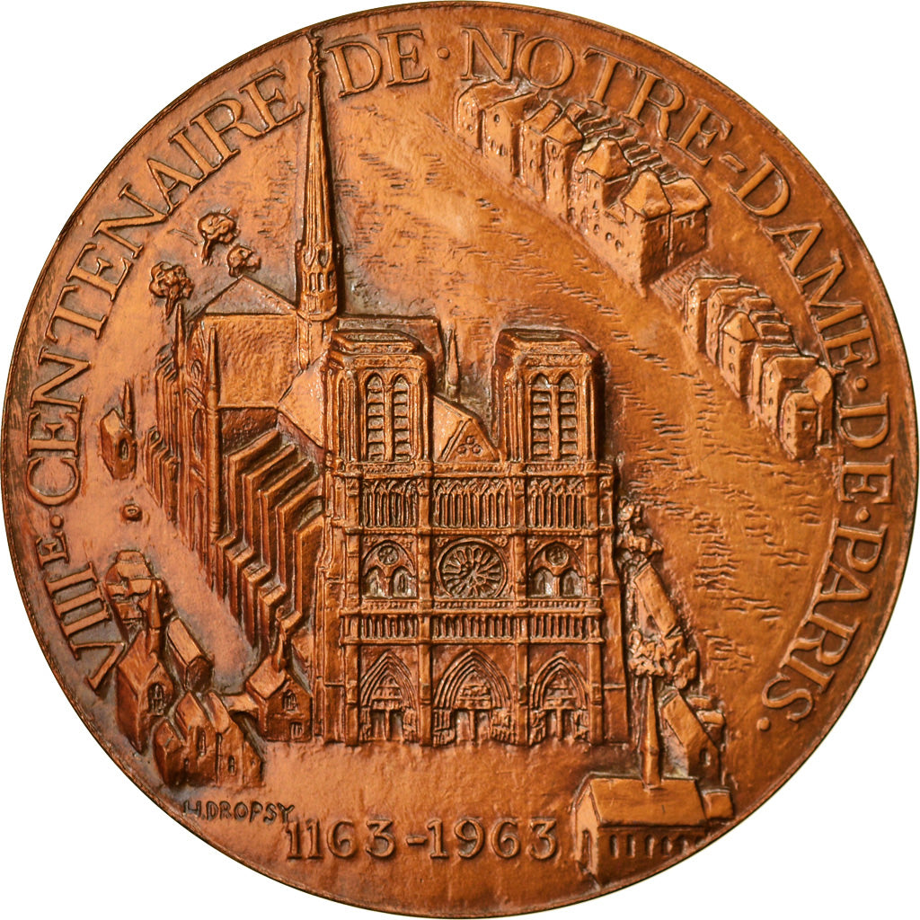 France, Medal, Cinquantenaire de Notre Dame de Paris, 1963, Dropsy, MS(63)