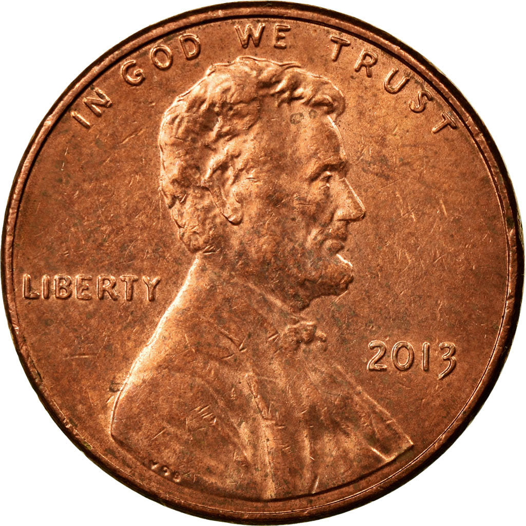 Coin, United States, Cent, 2013, Philadelphia, EF(40-45), Copper Plated Zinc