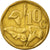 Moneda, Sudáfrica, 10 Cents, 1992, BC+, Bronce chapado en acero, KM:135