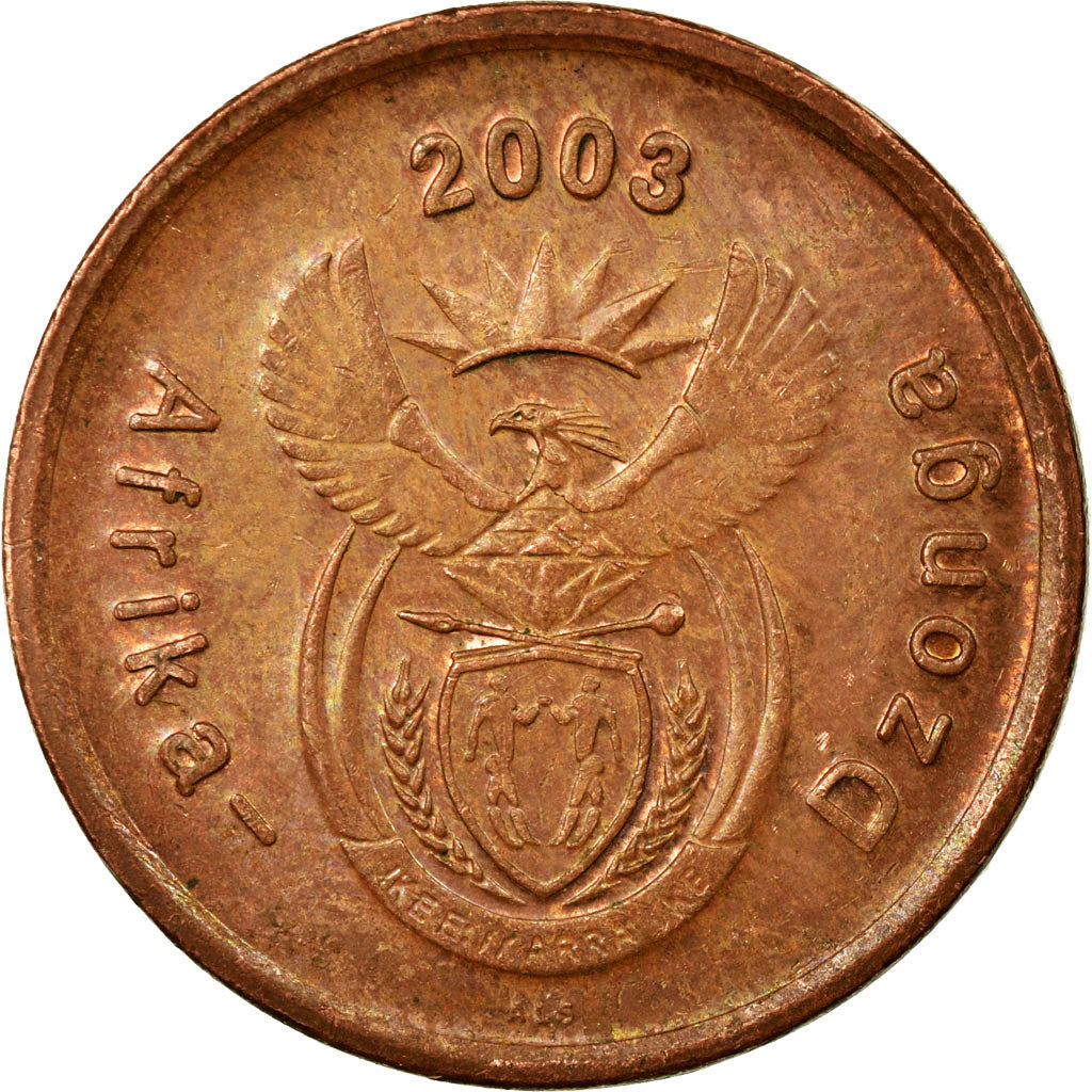 Monnaie, Afrique du Sud, 5 Cents, 2003, TTB, Copper Plated Steel, KM:324