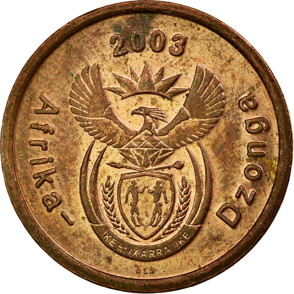 Coin, South Africa, 5 Cents, 2003, EF(40-45), Copper Plated Steel, KM:324