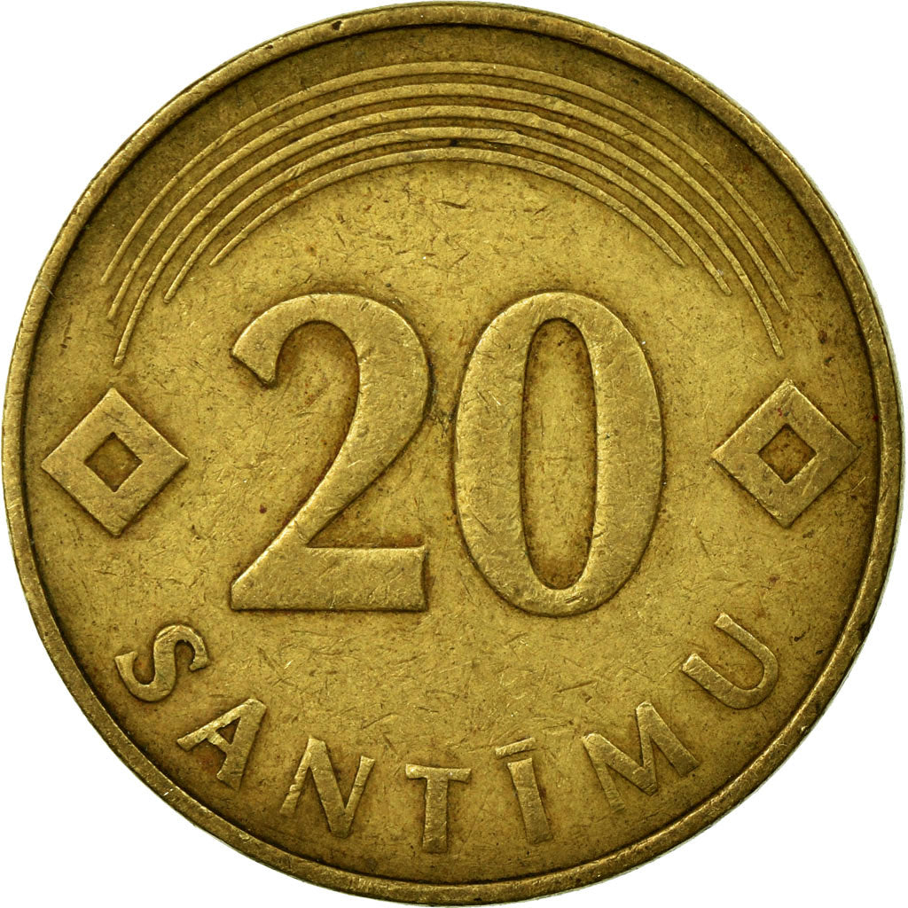 Monnaie, Latvia, 20 Santimu, 1992, TTB, Brass plated steel, KM:22.2