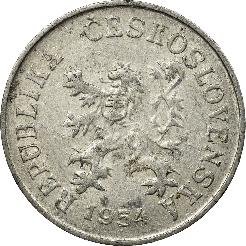 Coin, Czechoslovakia, 5 Haleru, 1954, VF(30-35), Aluminum, KM:37