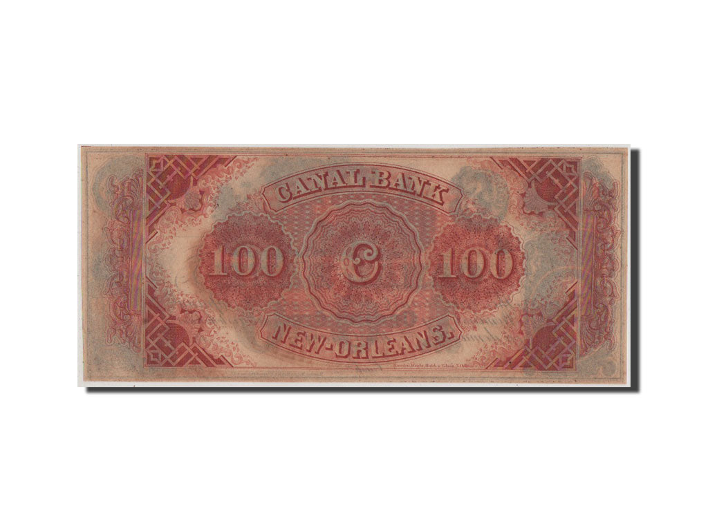 Etats-Unis, Obsolètes, Louisiana, Canal Bank, 100 Dollars 18__