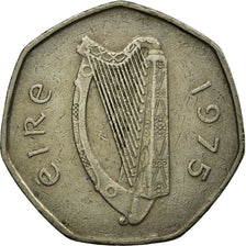 Coin, IRELAND REPUBLIC, 50 Pence, 1975, EF(40-45), Copper-nickel, KM:24