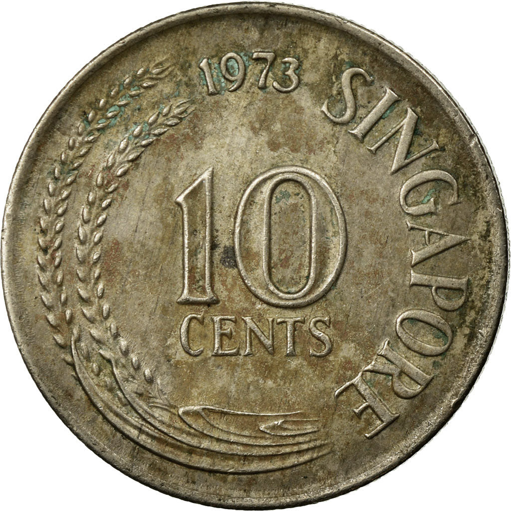 Coin, Singapore, 10 Cents, 1973, Singapore Mint, EF(40-45), Copper-nickel, KM:3