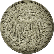 Coin, GERMANY - EMPIRE, Wilhelm II, 25 Pfennig, 1910, Berlin, EF(40-45), Nickel
