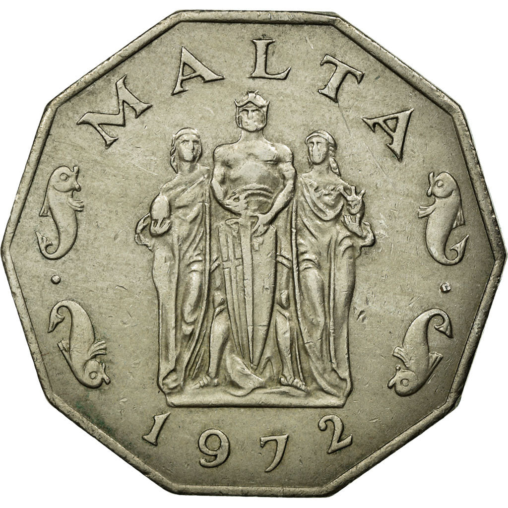 Munten, Malta, 50 Cents, 1972, British Royal Mint, ZF, Copper-nickel, KM:12