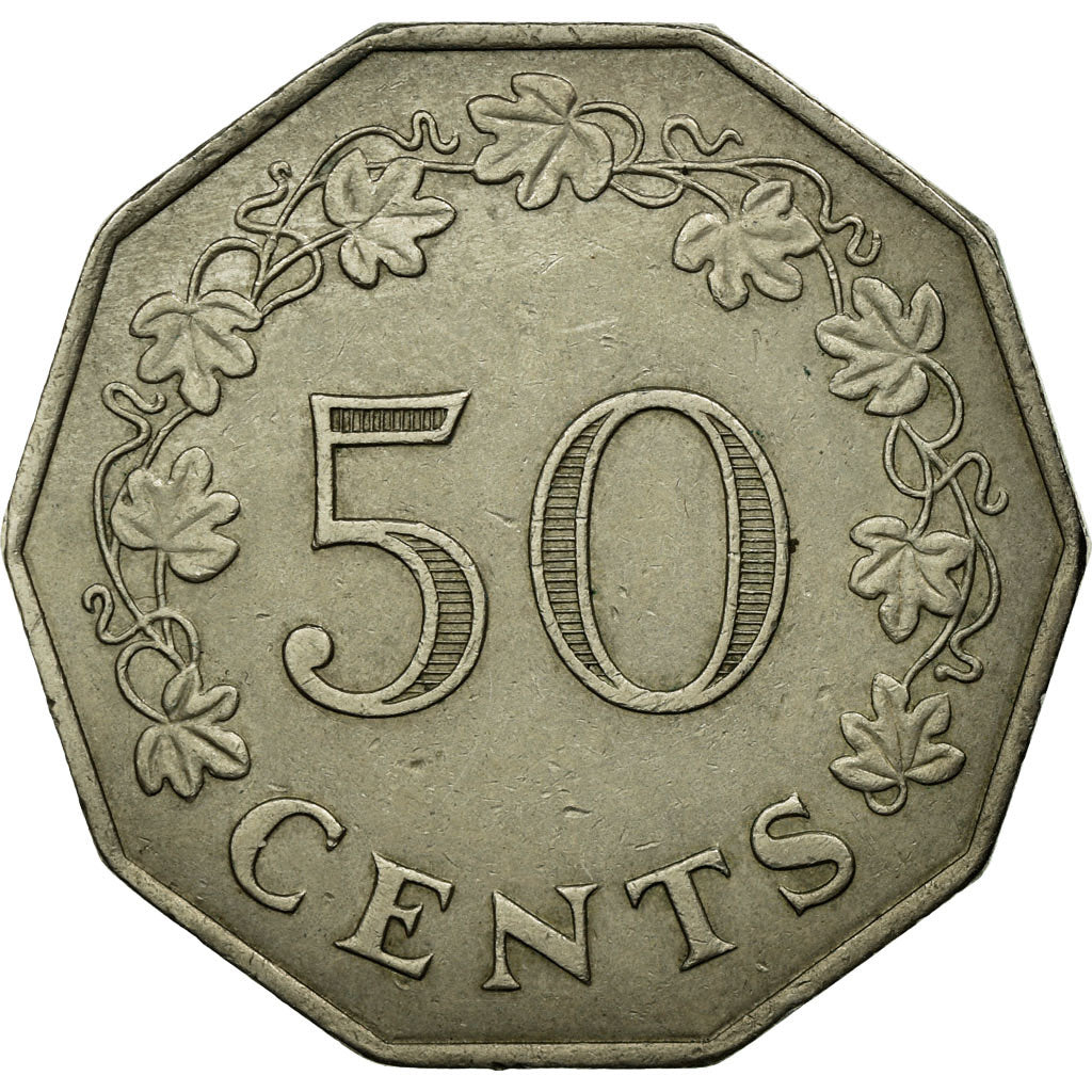 Munten, Malta, 50 Cents, 1972, British Royal Mint, ZF, Copper-nickel, KM:12