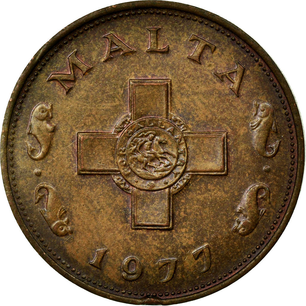 Coin, Malta, Cent, 1977, British Royal Mint, EF(40-45), Bronze, KM:8