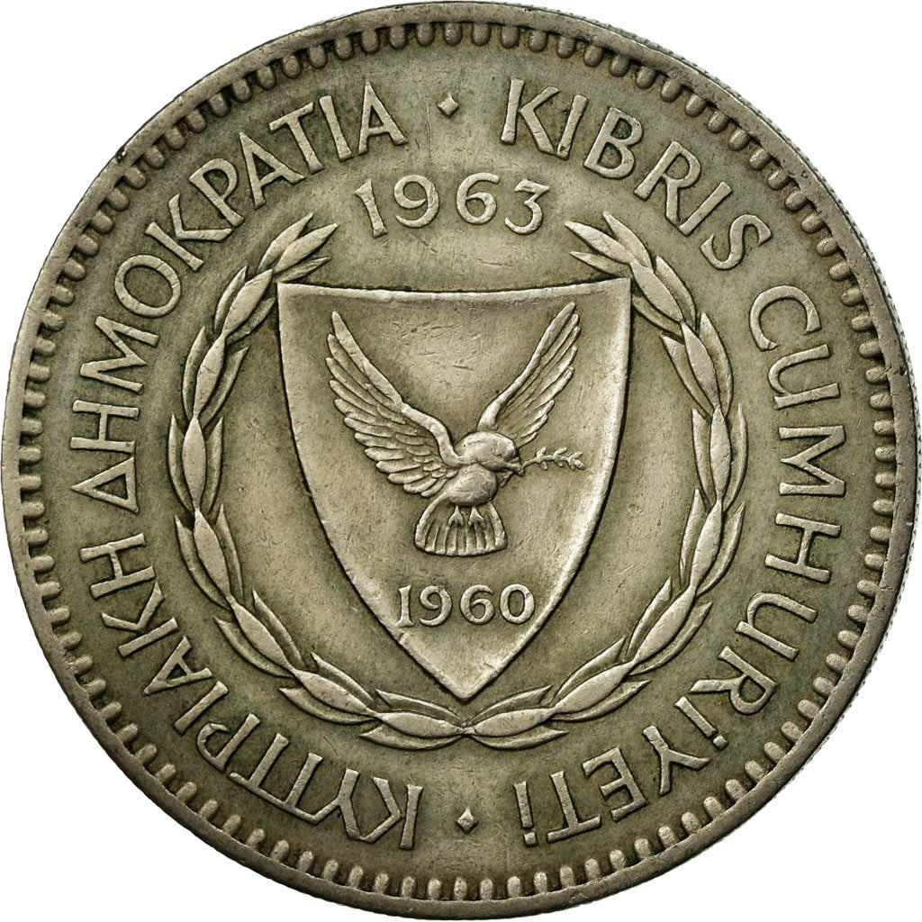 Moneta, Cipro, 100 Mils, 1963, BB, Rame-nichel, KM:42