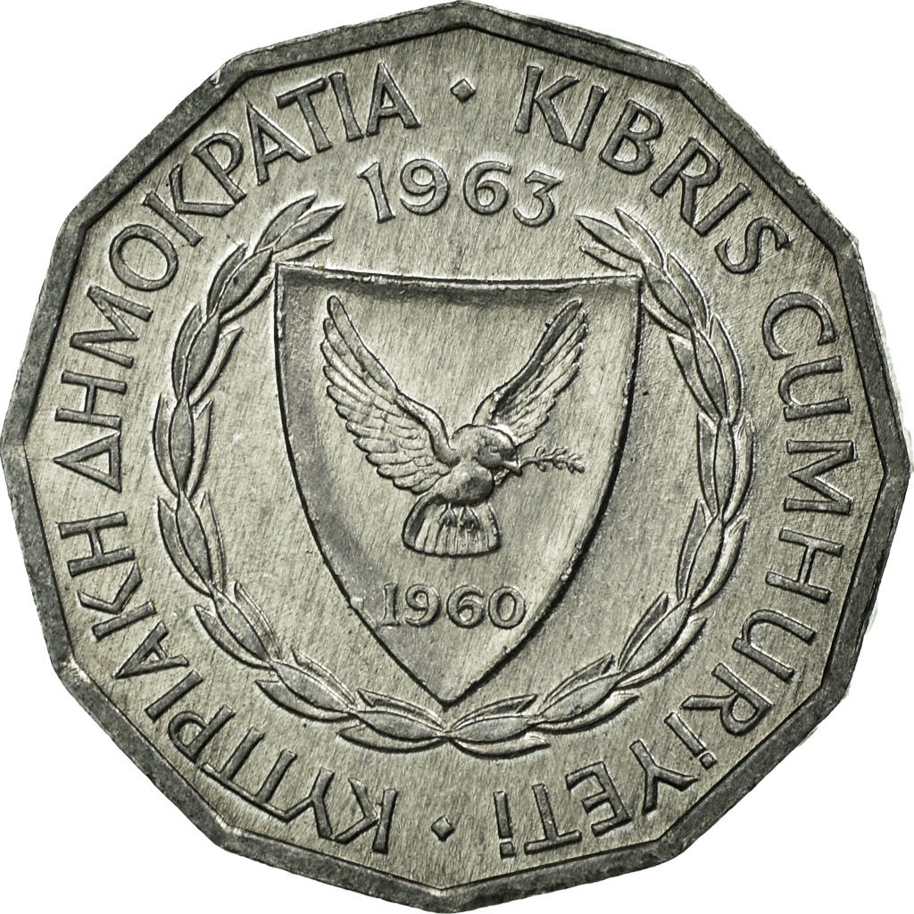 Coin, Cyprus, Mil, 1963, EF(40-45), Aluminum, KM:38