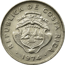 Coin, Costa Rica, 25 Centimos, 1974, EF(40-45), Copper-nickel, KM:188.1