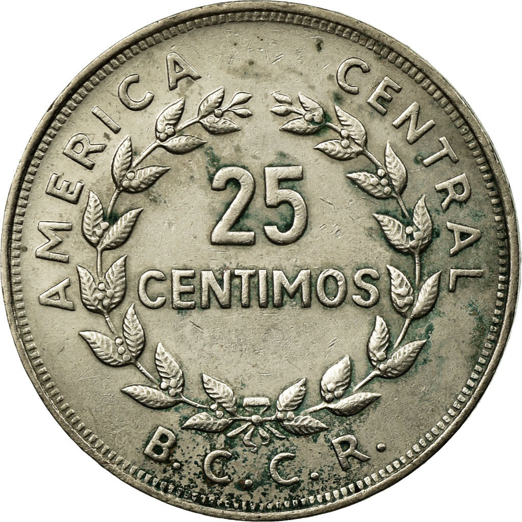 Coin, Costa Rica, 25 Centimos, 1974, EF(40-45), Copper-nickel, KM:188.1