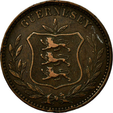 Coin, Guernsey, 8 Doubles, 1885, Heaton, Birmingham, VF(20-25), Bronze, KM:7