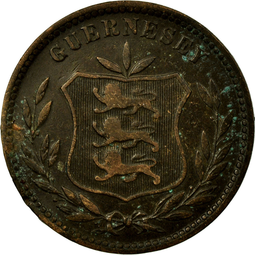 Coin, Guernsey, 8 Doubles, 1902, Heaton, Birmingham, VF(20-25), Bronze, KM:7