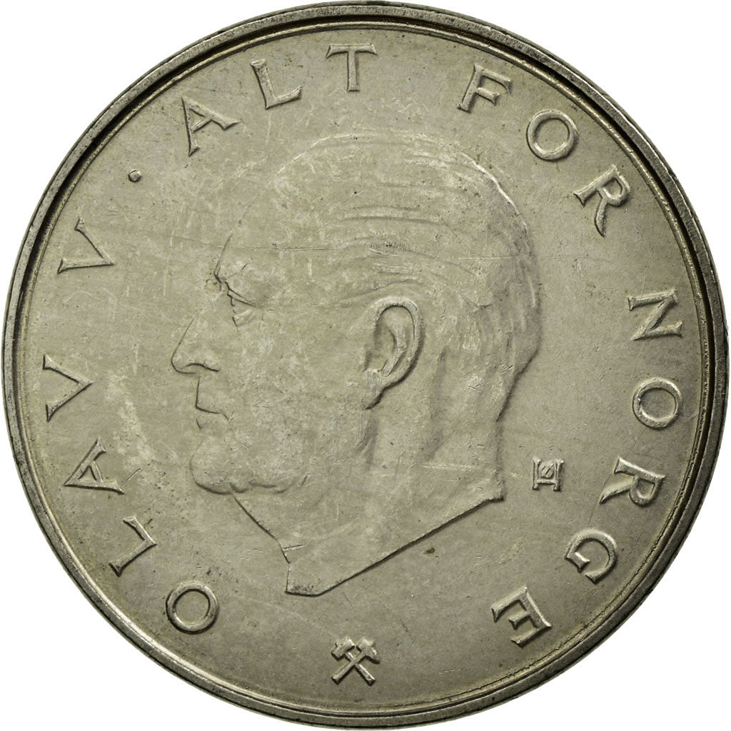 Coin, Norway, Olav V, Krone, 1990, EF(40-45), Copper-nickel, KM:419