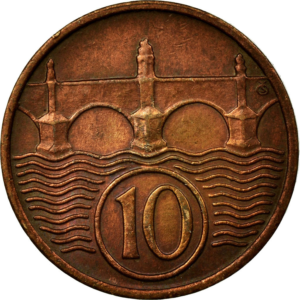 Coin, Czechoslovakia, 10 Haleru, 1936, EF(40-45), Bronze, KM:3