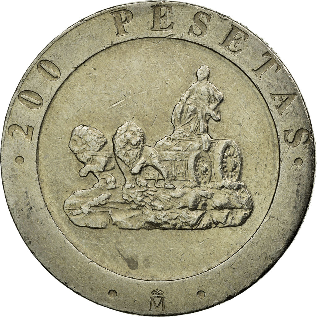 Moneta, Spagna, Juan Carlos I, 200 Pesetas, 1990, BB, Rame-nichel, KM:855