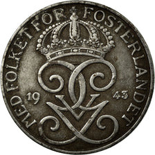Moneta, Svezia, Gustaf V, 5 Öre, 1943, MB+, Ferro, KM:812