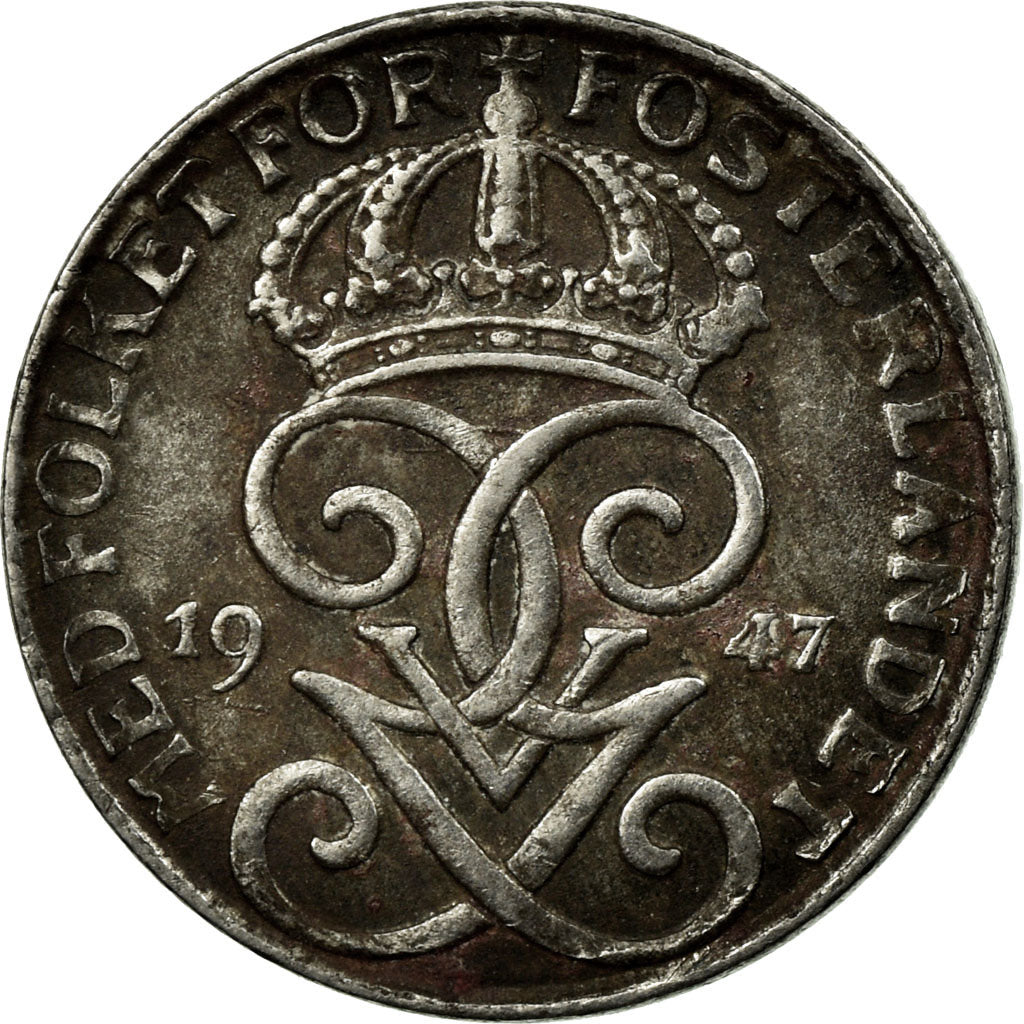 Coin, Sweden, Gustaf V, Ore, 1947, VF(30-35), Iron, KM:810