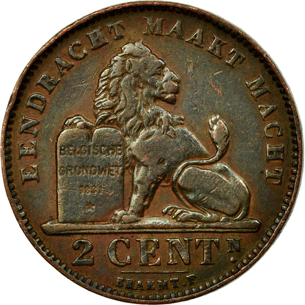 Coin, Belgium, 2 Centimes, 1909, VF(30-35), Copper, KM:36