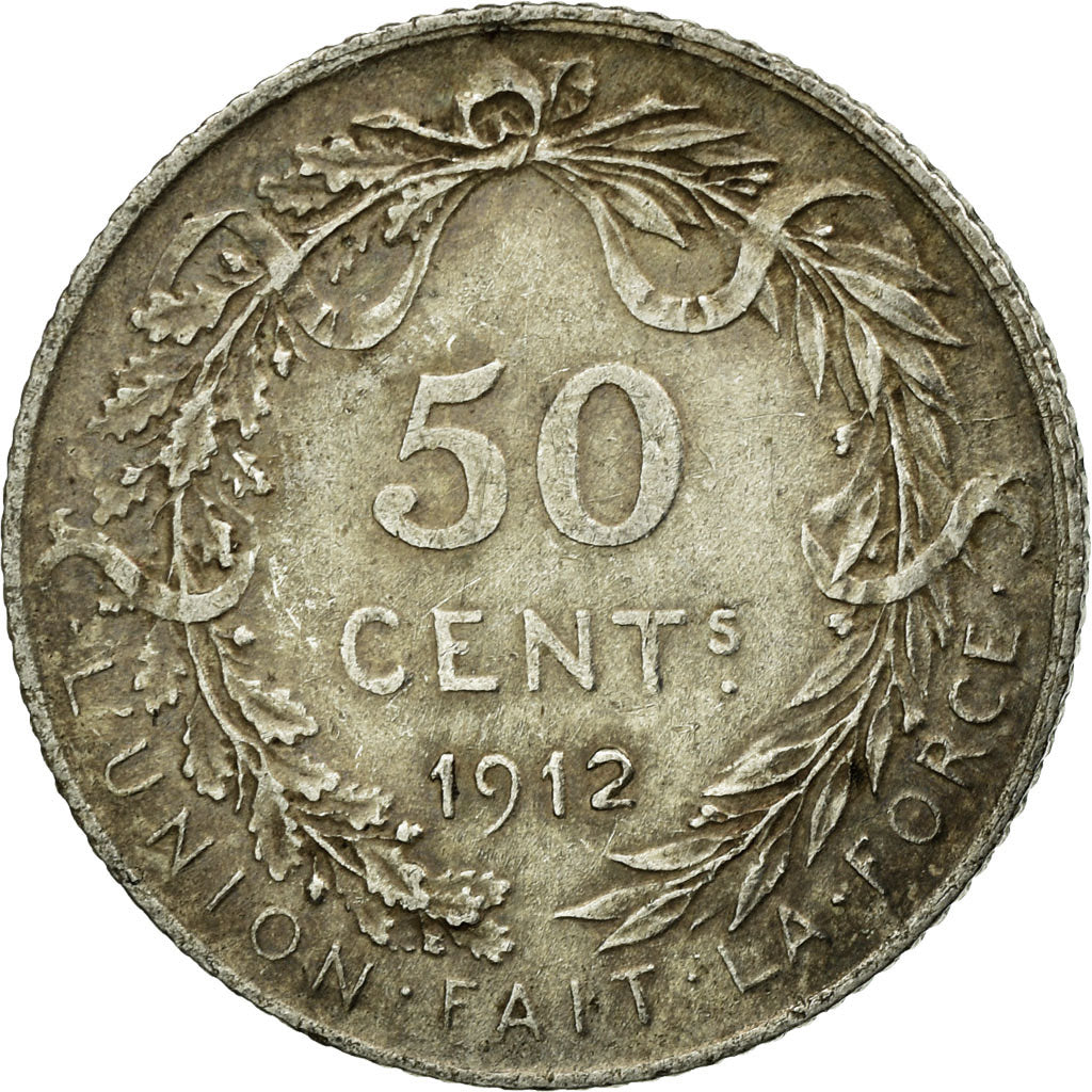 Coin, Belgium, 50 Centimes, 1912, EF(40-45), Silver, KM:70