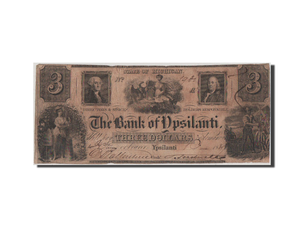 Banknote, United States, 3 Dollars, 1835, VF(20-25)