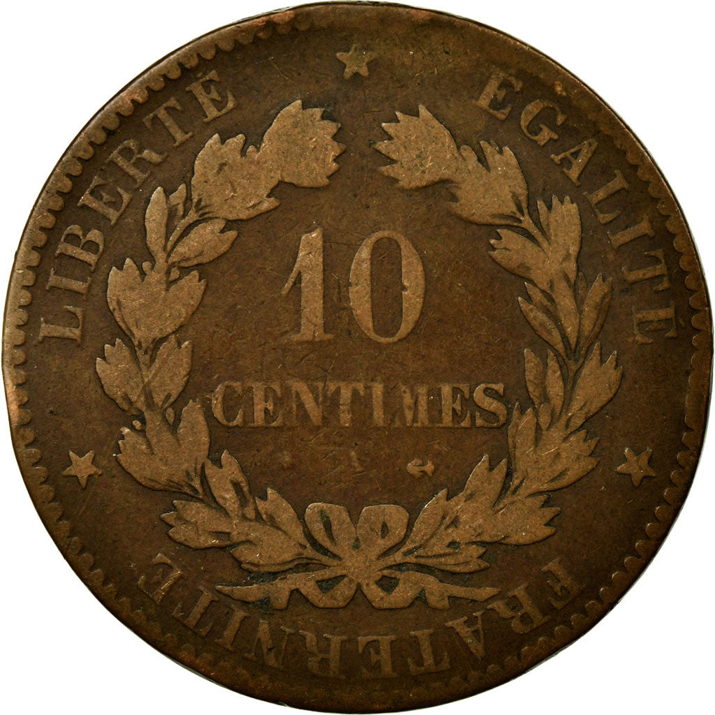 Coin, France, Cérès, 10 Centimes, 1879, Paris, VF(20-25), Bronze, KM:815.1