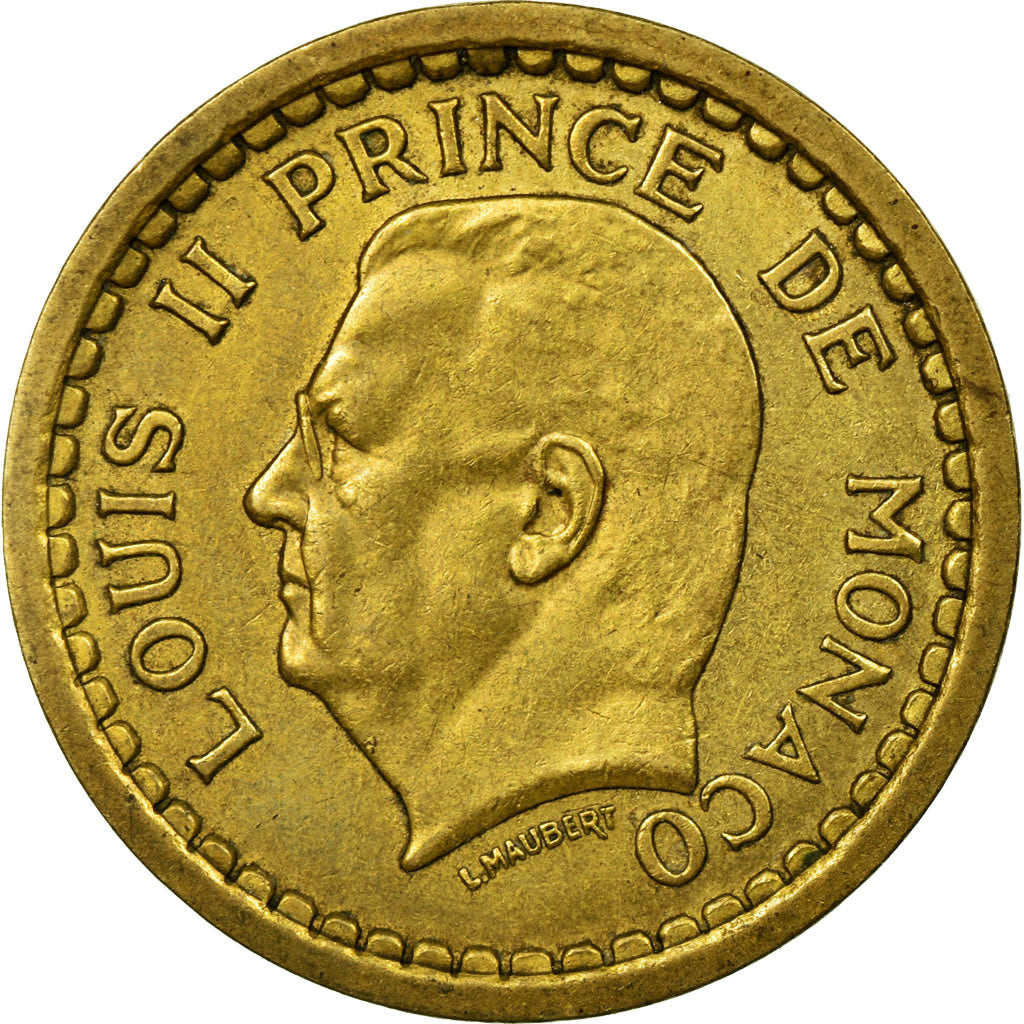 Coin, Monaco, Franc, Undated (1943), EF(40-45), Aluminum-Bronze, Gadoury:MC 132