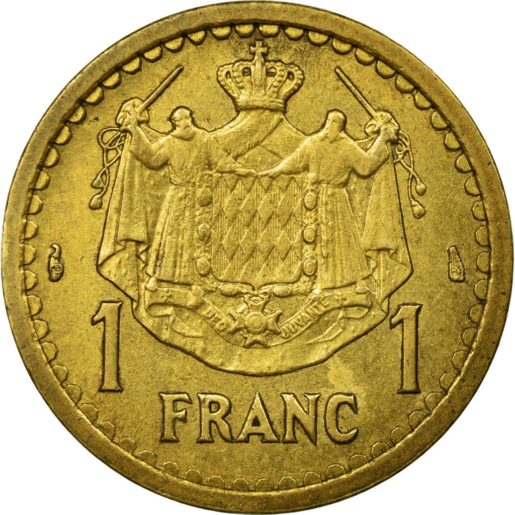 Coin, Monaco, Franc, Undated (1943), EF(40-45), Aluminum-Bronze, Gadoury:MC 132