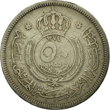Coin, Jordan, Hussein, 50 Fils, 1/2 Dirham, 1955, VF(20-25), Copper-nickel